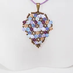 Pendant 30cm - Shea Grapes-Mauve Suedine - Pendant 30cm - Laiton bronze